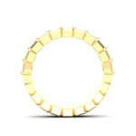 14K Gold Ascher Cut Halfway Eternity Half Bezel Set Lab Grown Diamond Wedding Band Ring - Abtin & Company 