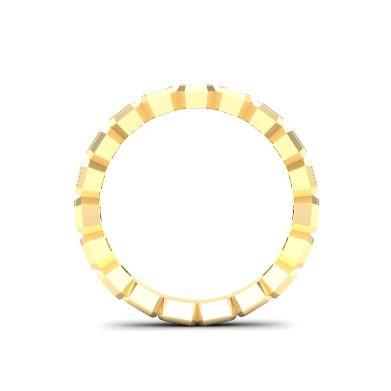 14K Gold Ascher Cut Three Quarter Way Eternity Bezel Set Lab Grown Diamond Wedding Band Ring - Abtin & Company 