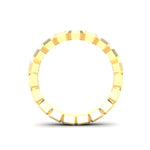 14K Gold Ascher Cut Halfway Eternity Bezel Set Lab Grown Diamond Wedding Band Ring - Abtin & Company 