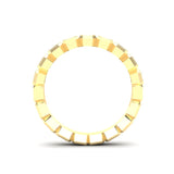 14K Gold Ascher Cut Halfway Eternity Bezel Set Lab Grown Diamond Wedding Band Ring - Abtin & Company 