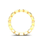 14K Gold Ascher Cut Three Quarter Way Eternity Bezel Set Lab Grown Diamond Wedding Band Ring - Abtin & Company 