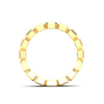 14K Gold Ascher Cut Halfway Eternity Bezel Set Lab Grown Diamond Wedding Band Ring - Abtin & Company 