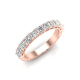14K Gold Ascher Cut Halfway Eternity Prong Set Lab Grown Diamond Wedding Band Ring - Abtin & Company 
