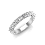 14K Gold Ascher Cut Halfway Eternity Prong Set Lab Grown Diamond Wedding Band Ring - Abtin & Company 