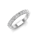 14K Gold Ascher Cut Halfway Eternity Prong Set Lab Grown Diamond Wedding Band Ring - Abtin & Company 