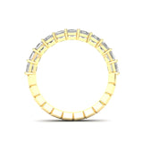 14K Gold Ascher Cut Halfway Eternity Prong Set Lab Grown Diamond Wedding Band Ring - Abtin & Company 