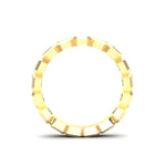 14K Gold Emerald Cut Three Quarter Way Vertical Eternity Bezel Set Lab Grown Diamond Wedding Band Ring - Abtin & Company 