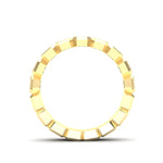 14K Gold Emerald Cut Halfway Vertical Eternity Bezel Set Lab Grown Diamond Wedding Band Ring - Abtin & Company 