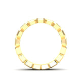 14K Gold Emerald Cut Halfway Vertical Eternity Bezel Set Lab Grown Diamond Wedding Band Ring - Abtin & Company 