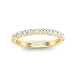 14K Gold Round Halfway Eternity Modern U Pave Set Lab Grown Diamond Wedding Band Ring - Abtin & Company 