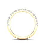 14K Gold Round Halfway Eternity Modern U Pave Set Lab Grown Diamond Wedding Band Ring - Abtin & Company 