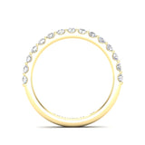 14K Gold Round Halfway Eternity Modern U Pave Set Lab Grown Diamond Wedding Band Ring - Abtin & Company 