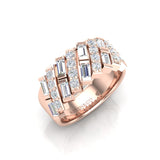 14k Round & Baguette Diamond Ring - Abtin & Company 