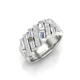 14k Round & Baguette Diamond Ring - Abtin & Company 