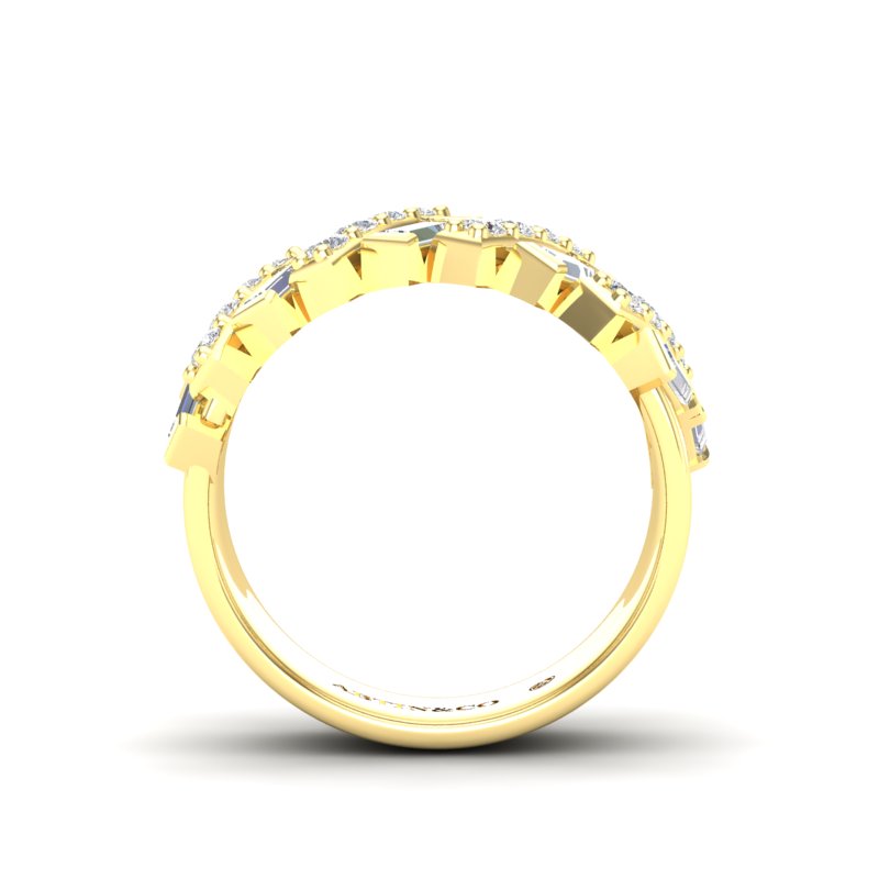 14k Round & Baguette Diamond Ring - Abtin & Company 