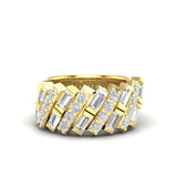 14k Round & Baguette Diamond Ring - Abtin & Company 