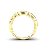 14K Yellow Gold Classic Wide Polished Diamond Ring Band - Abtin & Company 