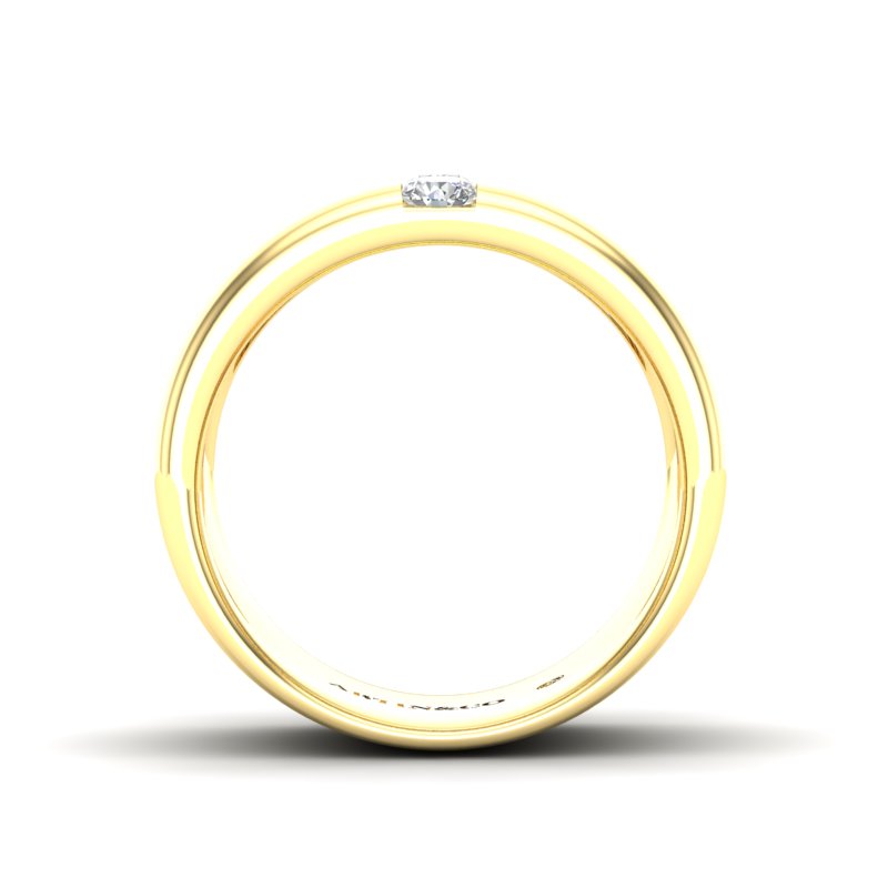 14K Gold Diamond Cigar Ring Band - Abtin & Company 