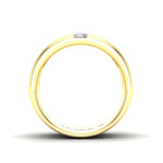14K Gold Diamond Cigar Ring Band - Abtin & Company 