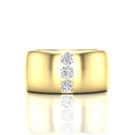 14K Gold Diamond Cigar Ring Band - Abtin & Company 