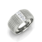 14K Gold Classic Patterned Diamond Cigar Band - Abtin & Company 