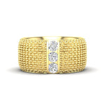 14K Gold Classic Patterned Diamond Cigar Band - Abtin & Company 