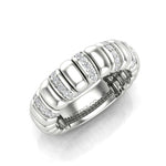 14K Gold Stretch Interval Channel Set Diamond Stackable Ring Band - Abtin & Company 