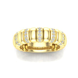 14K Gold Stretch Interval Channel Set Diamond Stackable Ring Band - Abtin & Company 