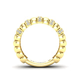 14K Gold Stretch Interval Channel Set Diamond Stackable Ring Band - Abtin & Company 