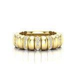 14K Gold Stretch Interval Channel Set Diamond Stackable Ring Band - Abtin & Company 