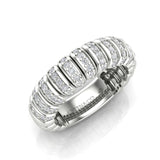 14K Gold Stretch Channel Set Diamond Ring Band - Abtin & Company 