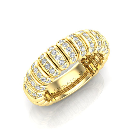 14K Gold Stretch Channel Set Diamond Ring Band - Abtin & Company 