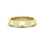 14K Gold Diamond Stud Pyramid Ring - Abtin & Company 