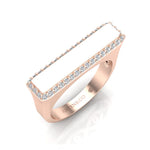 14K Gold Diamond Bar Ring - Abtin & Company 