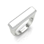 14K Gold Diamond Bar Ring - Abtin & Company 