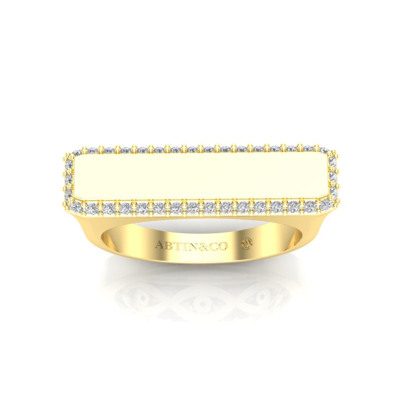 14K Gold Diamond Bar Ring - Abtin & Company 