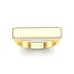 14K Gold Diamond Bar Ring - Abtin & Company 