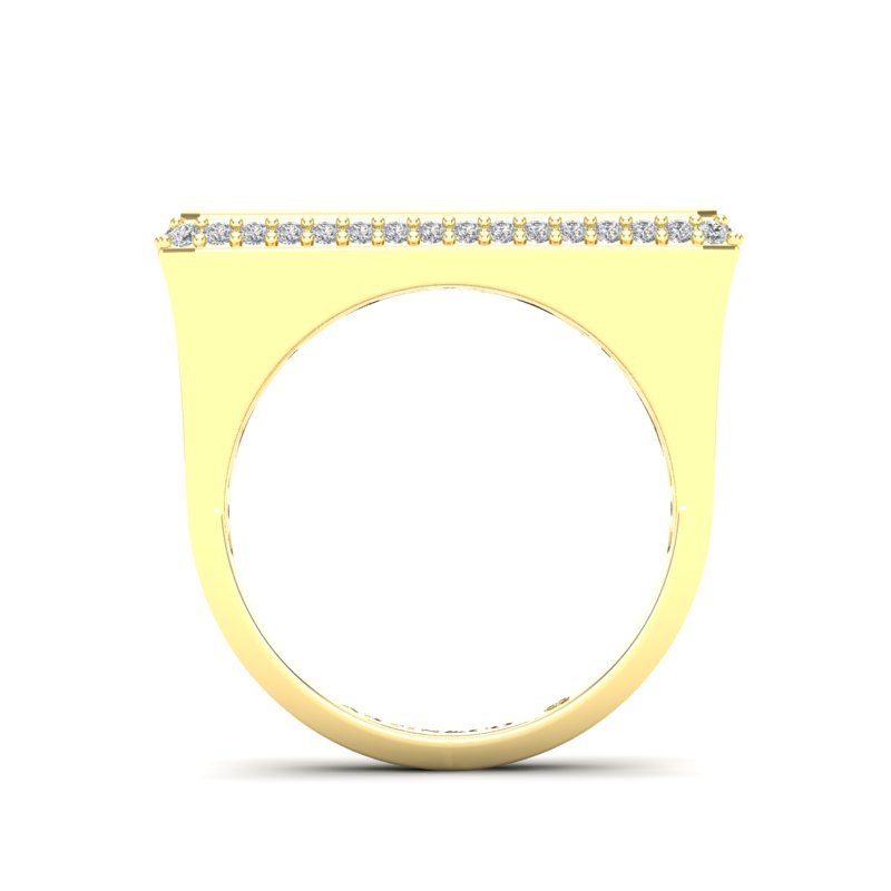 14K Gold Diamond Bar Ring - Abtin & Company 