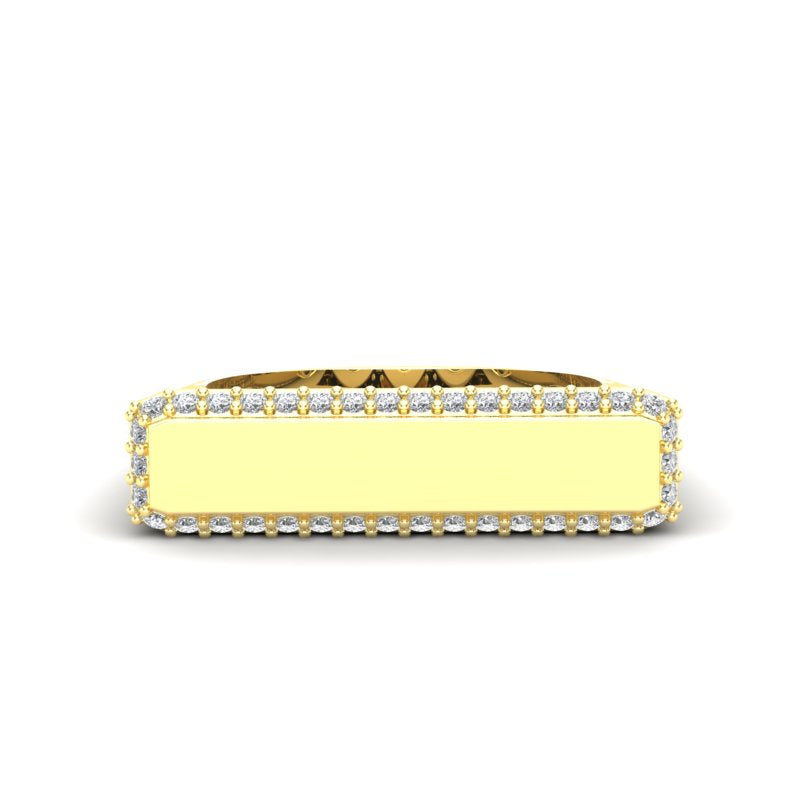 14K Gold Diamond Bar Ring - Abtin & Company 