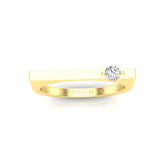 14K Gold Diamond Bar Ring Stacking Bar Ring - Abtin & Company 
