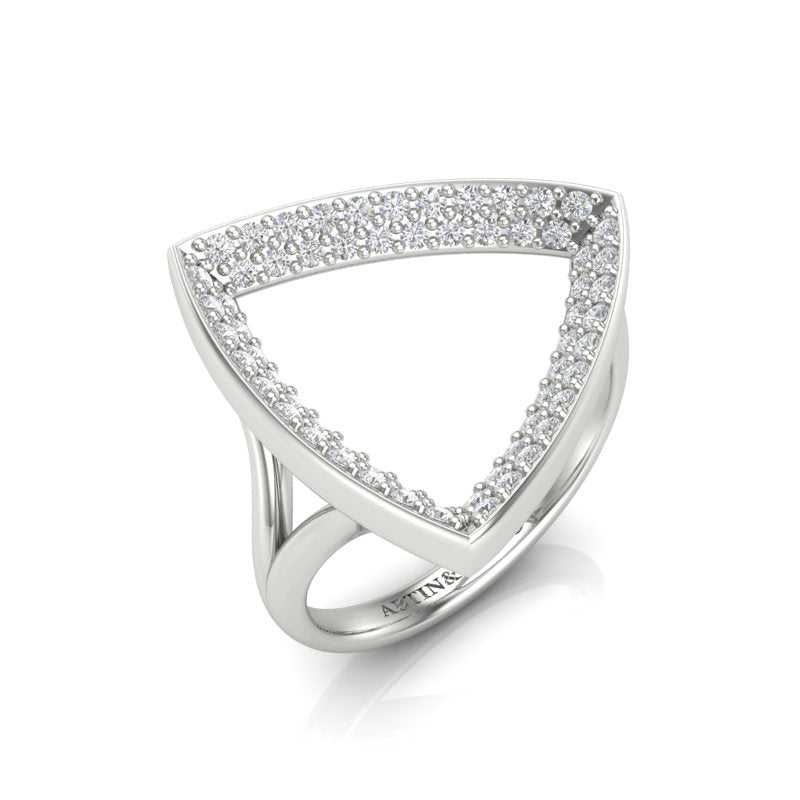 14K Yellow Gold Modern Geometric Fancy Diamond Band Ring - Abtin & Company 