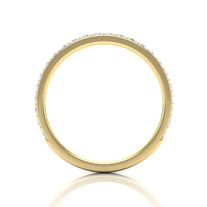 14K Gold Round Three Quarter Way Eternity Prong Set Lab Grown Diamond Wedding Band Ring - Abtin & Company 