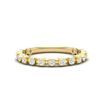 14K Gold Round Three Quarter Way Eternity Multi Set Lab Grown Diamond Wedding Band Ring - Abtin & Company 