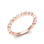 14K Gold Round Three Quarter Way Eternity Multi Set Lab Grown Diamond Wedding Band Ring - Abtin & Company 