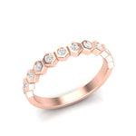 14k Gold Honeycomb Diamond stackable Ring Wedding Band - Abtin & Company 