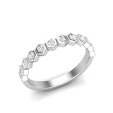 14k Gold Honeycomb Diamond stackable Ring Wedding Band - Abtin & Company 