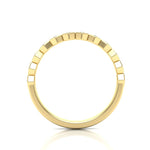 14k Gold Honeycomb Diamond stackable Ring Wedding Band - Abtin & Company 