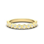 14k Gold Honeycomb Diamond stackable Ring Wedding Band - Abtin & Company 
