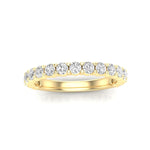 14K Gold Round Three Quarter Way Eternity Classic Prong Set Lab Grown Diamond Wedding Band Ring - Abtin & Company 