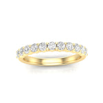 14K Gold Round Halfway Eternity Classic Prong Set Lab Grown Diamond Wedding Band Ring - Abtin & Company 